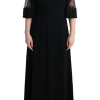 Black Stretch Shift Long Maxi Dress