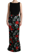 Multicolor Floral Print Stretch Sheath Long Dress