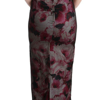 Roses Silk Stretch Sheath Long Dress