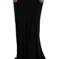 Black Stretch Lace Gown Sheath Dress