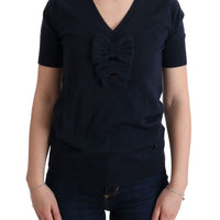 Blue 100% Lana Wool Blouse Top