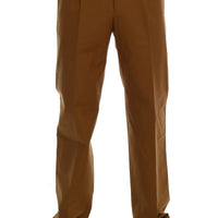 Brown Stretch Cotton Pants