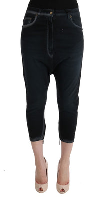 Black Cotton Stretch Baggy Jeans