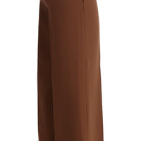 Brown Polyester Boot Cut Pants