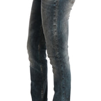 Blue Wash Cotton Blend Slim Fit Jeans