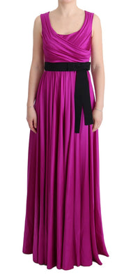 Pink Silk Stretch Shift Long Dress