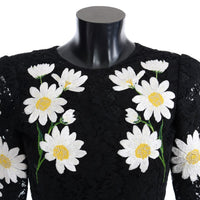 Black Floral Lace Chamomile Sicily Dress