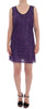 Purple Floral Lace Short Mini Shift Dress