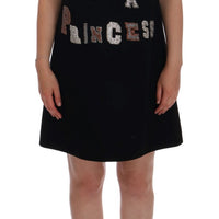 Black I AM A PRINCESS Crystal Shift Dress