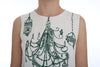 White Jacquard Green Sicily Print Dress