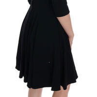 Black Viscose Shift Dress