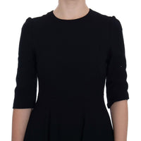 Black Viscose Shift Dress