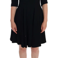 Black Viscose Shift Dress