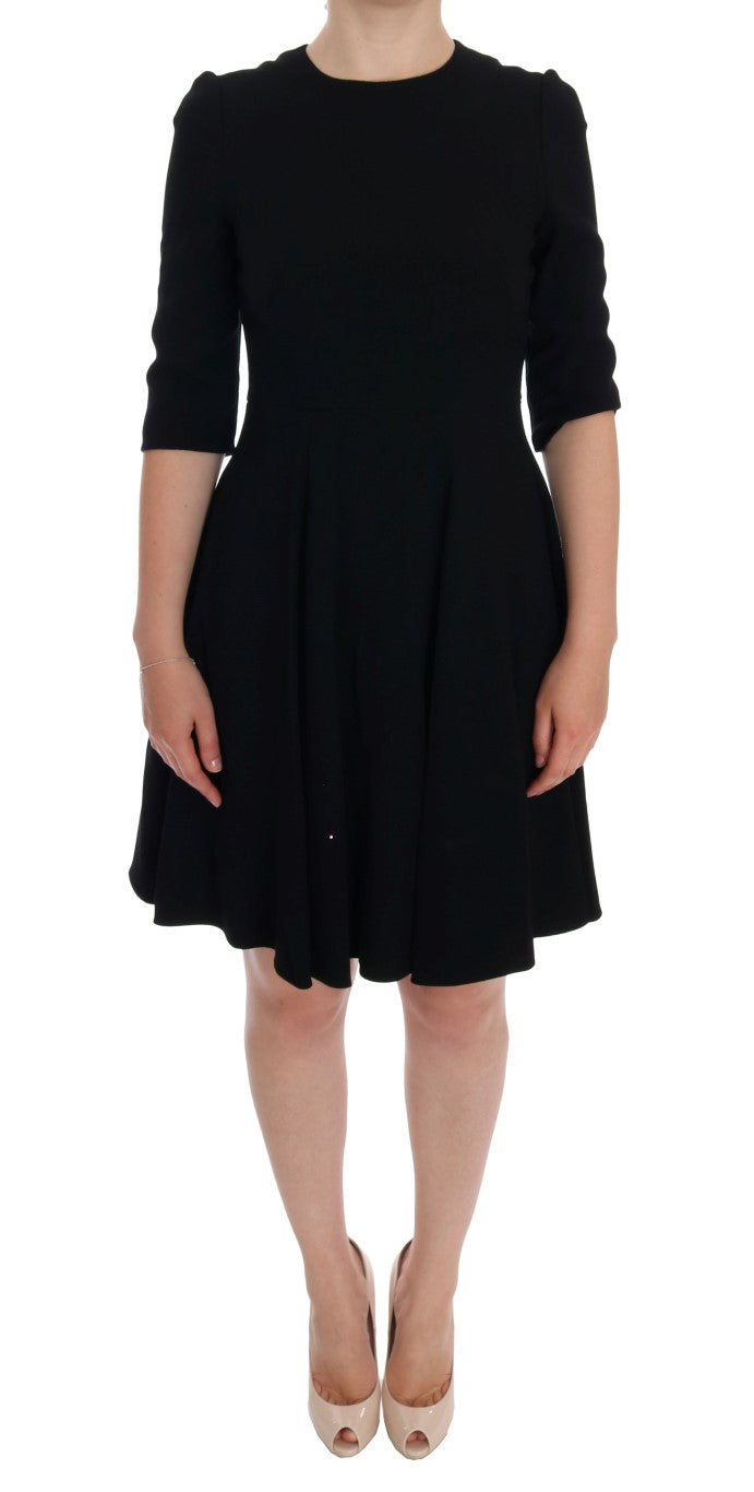 Black Viscose Shift Dress