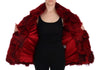 Red Coyote Fur Sleeveless Coat Jacket