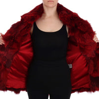 Red Coyote Fur Sleeveless Coat Jacket