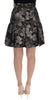 Black Silver Brocade Floral Skirt