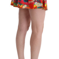 Multicolor Floral Print Beachwear Skirt