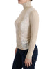 Beige Turtleneck Viscose Top Sweater