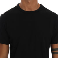 Black Cotton Crewneck T-Shirt