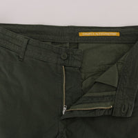 Green Cotton Stretch Slim Fit Chinos