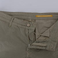 Beige Cotton Stretch Slim Fit Chinos