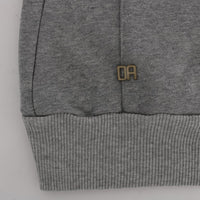 Gray Full Zipper Hodded Cotton Sweater