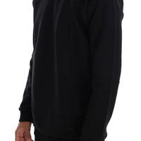 Black Crewneck Cotton Sweater