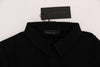 Black Cotton Stretch Polo T-Shirt