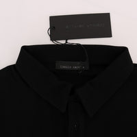 Black Cotton Stretch Polo T-Shirt