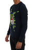 Blue Cotton Crewneck Pullover Sweater