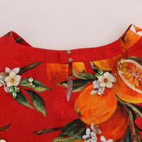 Orange Print Crystal-Embellished Blouse