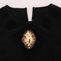 Black Sacred Heart Lace Top Blouse