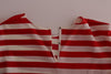 Red White Striped Silk T-Shirt