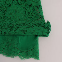 Green Floral Lace Top Blouse