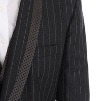 Gray Wool One Button 3 Piece Suit