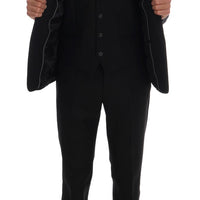 Black Wool One Button Slim Fit Suit