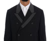 Black Wool Stretch 3 Piece Two Button Suit