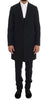 Black Wool Long 3 Piece Two Button Suit