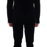 Black Velvet Double Breasted Slim Suit