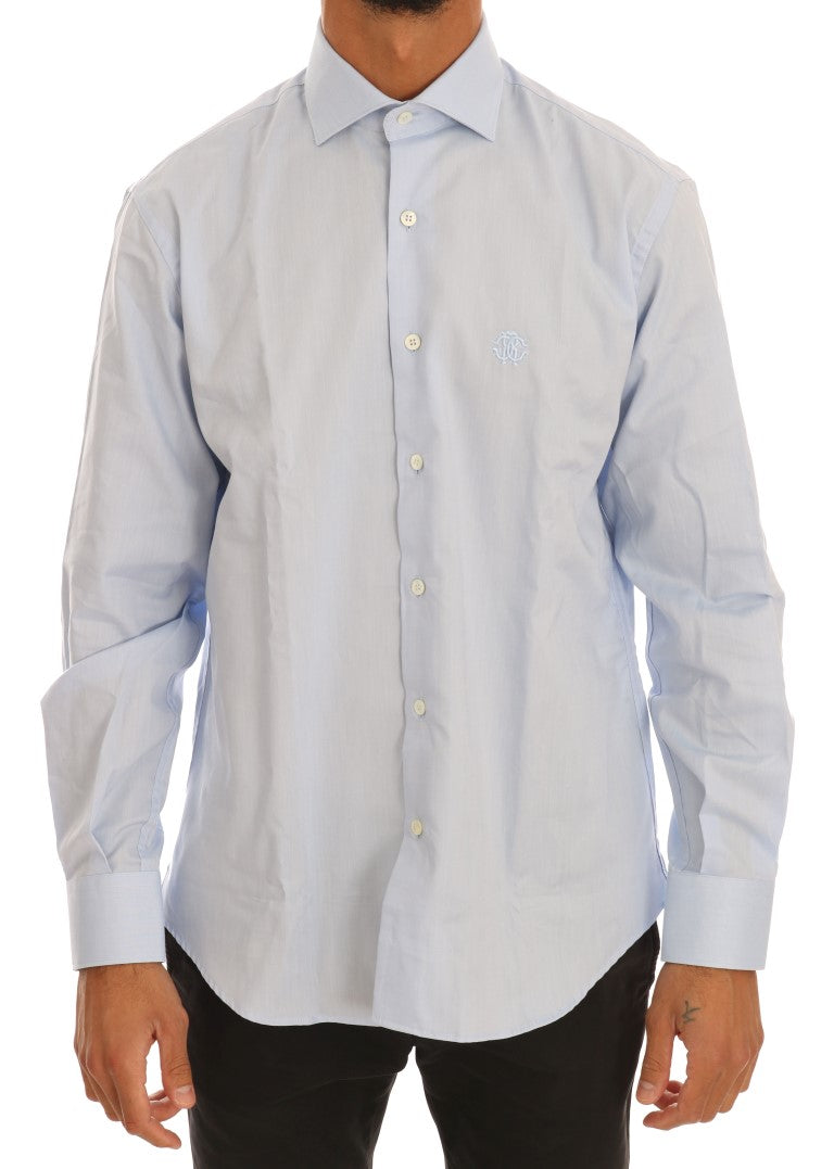 Light Blue Cotton Slim Fit Dress Shirt