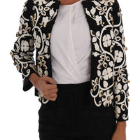 Black Baroque Floral Crystal Jacket