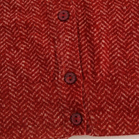 Red Wool Top Cardigan Sweater