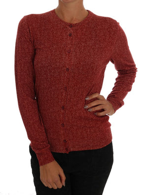 Red Wool Top Cardigan Sweater