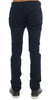 Blue Cotton Stretch Slim Fit Pants