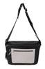 Black Gray Leather Messenger Shoulder Bag