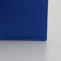 Blue Leather Bifold Wallet