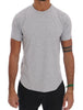 Gray Cotton Stretch Crew-neck T-Shirt