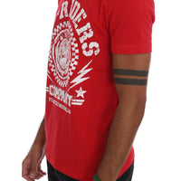 Red Cotton RIDERS Crewneck T-Shirt