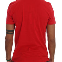 Red Cotton RIDERS Crewneck T-Shirt